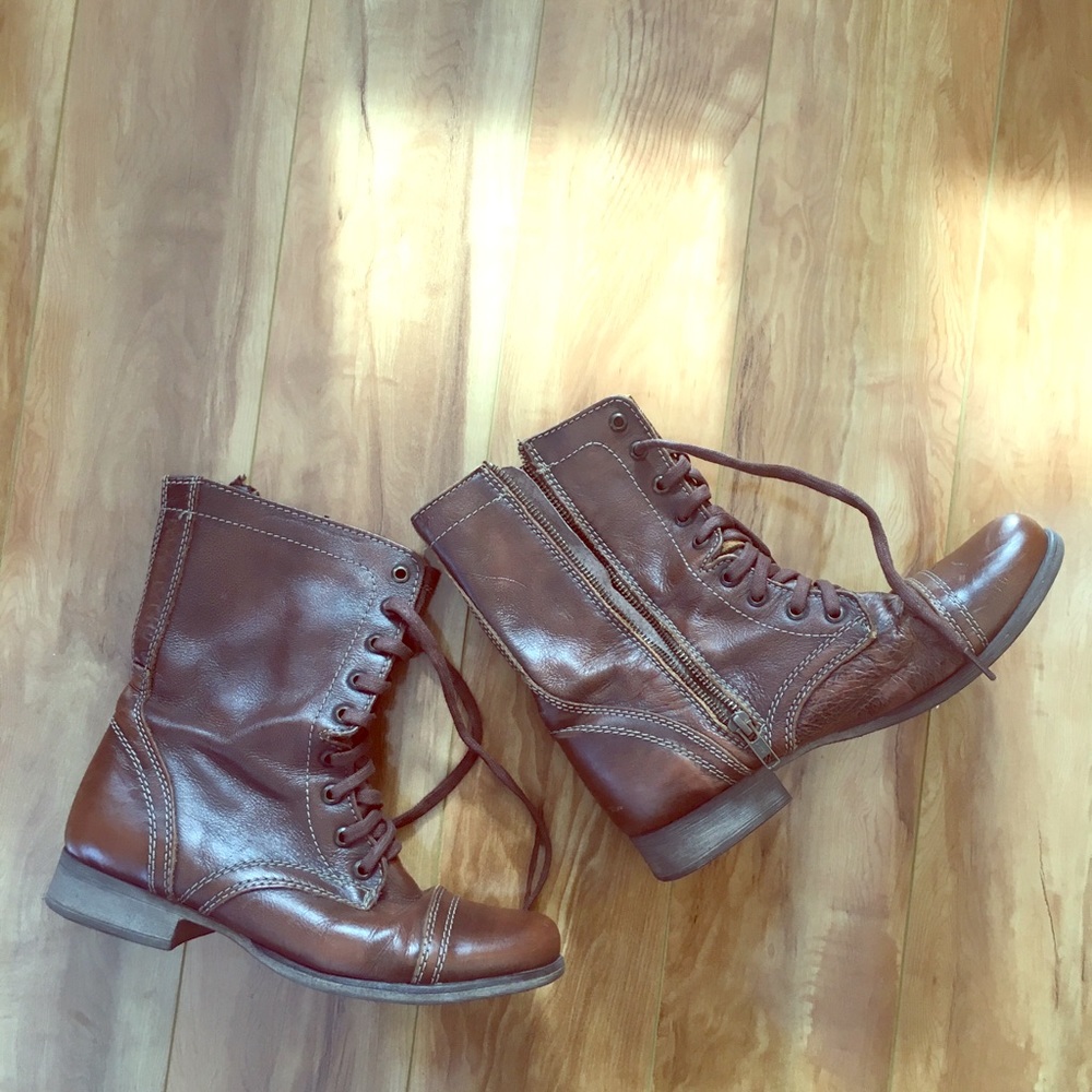 Steve Madden Troopa Leather Combat Boots